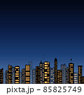 City skyscrapers against the blue night sky. 85825749