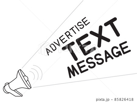 loudspeaker advertising text message banner 85826418