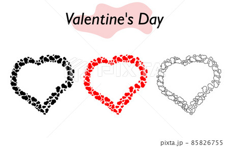 A heart for Valentine Day. The heart is red and in solid fill. A symbol of love and a Valentine Day holiday. Vector illustration. A heart for Valentine Day. The heart is red and in solid fill. A symbol of love and a Valentine Day holiday. Vector illustration. 85826755