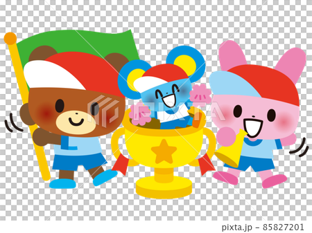 Children cheering at the athletic meet 85827201
