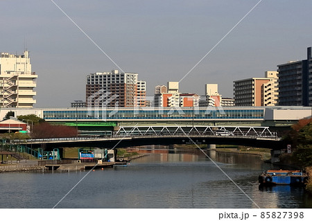 旧中川と中川大橋 旧中川と中川大橋 85827398