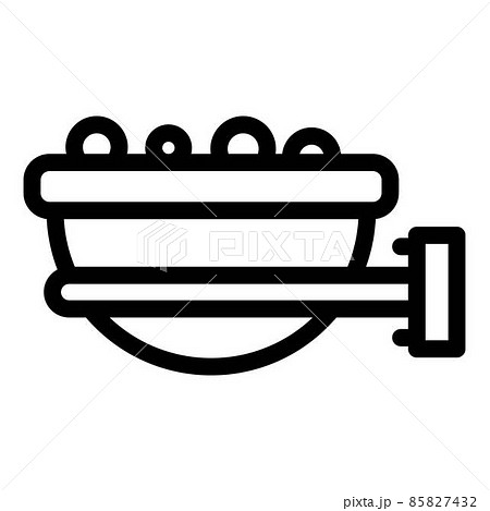 Bowl bird feeder icon, outline style Bowl bird feeder icon, outline style 85827432