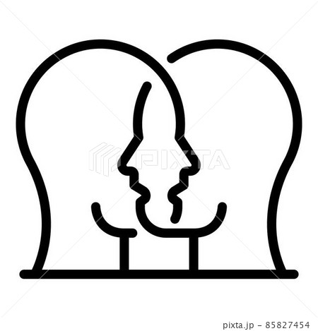 Dual sociology people icon, outline style Dual sociology people icon, outline style 85827454