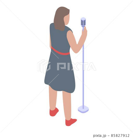 Karaoke woman singer icon, isometric style Karaoke woman singer icon, isometric style 85827912