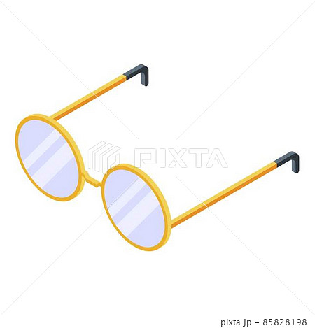 Round eyeglasses icon, isometric style Round eyeglasses icon, isometric style 85828198