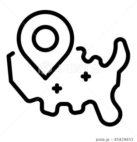 GPS tag on the map icon, outline style 85828655