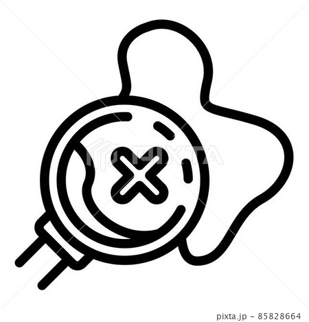 Magnifier and cross on the map icon, outline style 85828664