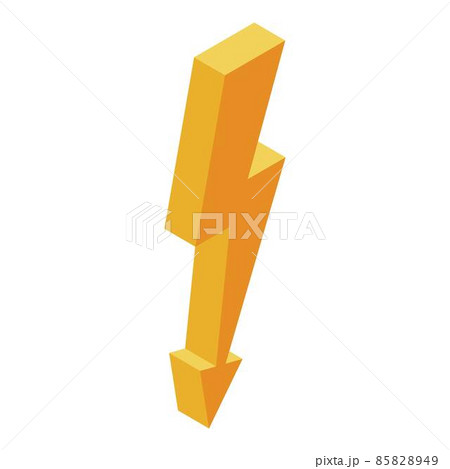Powerful thunder icon, isometric style Powerful thunder icon, isometric style 85828949