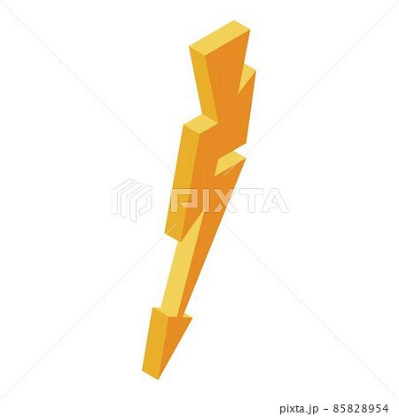 Thunder bolt icon, isometric style Thunder bolt icon, isometric style 85828954