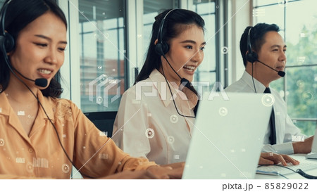 Customer support call center provide data with envisional graphic 85829022