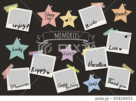 黒板風フォトアルバムのイラスト素材