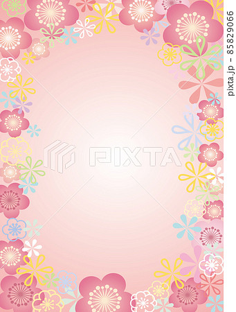 花柄背景フレーム 85829066