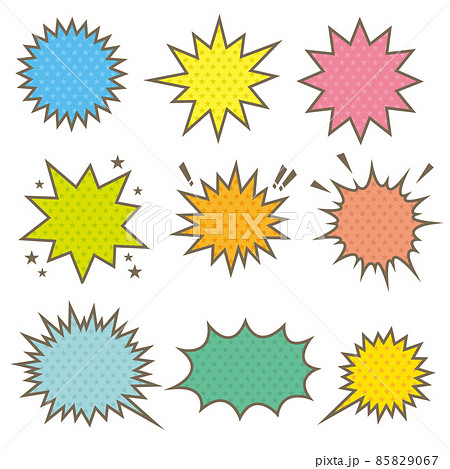 バクダン吹き出しセット（カラフル） 85829067