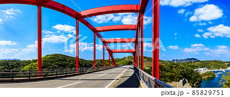 万関橋 パノラマ 【長崎県対馬市 】 万関橋 パノラマ 【長崎県対馬市 】 85829751