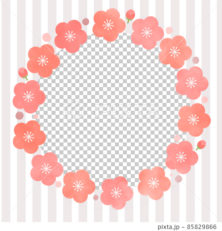 梅花框插畫素材背景留言卡 梅花框插畫素材背景留言卡 85829866