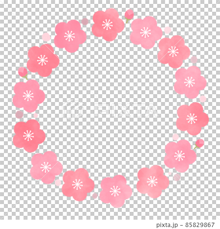 梅花框插畫素材背景留言卡 85829867