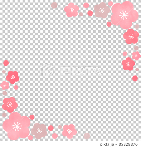 梅花框插畫素材背景留言卡 85829870