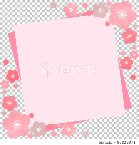 Plum frame illustration material background message card Plum frame illustration material background message card 85829871