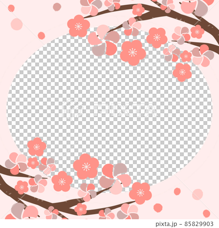 Plum frame illustration material background message card Plum frame illustration material background message card 85829903