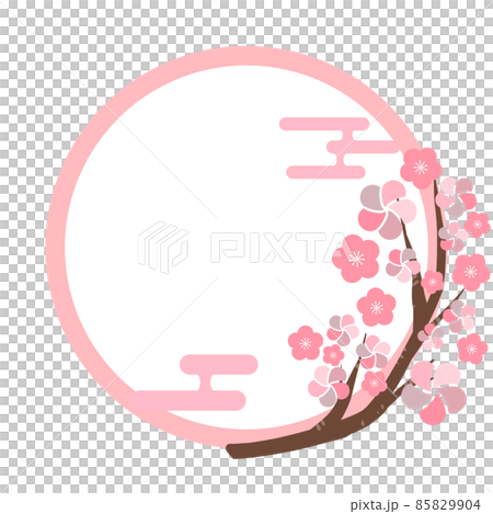 Plum frame illustration material background message card Plum frame illustration material background message card 85829904
