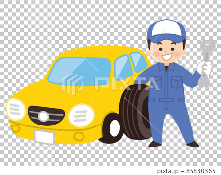 Auto mechanic man and car 85830365