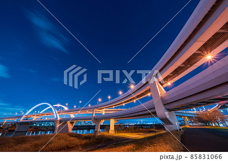 「東京都」江北JCT夜景 「東京都」江北JCT夜景 85831066