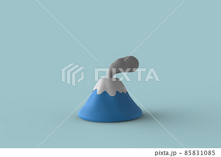 シンプルな富士山の噴火イメージ シンプルな富士山の噴火イメージ 85831085