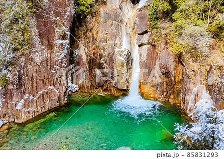 冬の柿其渓谷:牛ヶ滝  冬の柿其渓谷:牛ヶ滝  85831293