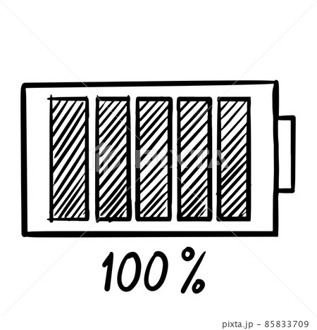 hand drawn of battery charging isolated on white background. vector illustration. 85833709