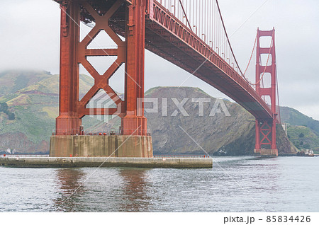 The Golden Gate bridge, seen at sunrise, San Francisco, California. The Golden Gate bridge, seen at sunrise, San Francisco, California. 85834426