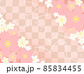 桜と市松模様の和風背景 85834455