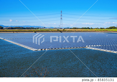 メガソーラーパネル発電 太陽光発電システム 梅ノ木古凍貯水池 川島町 メガソーラーパネル発電 太陽光発電システム 梅ノ木古凍貯水池 川島町 85835131