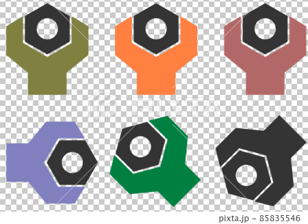 ナットをレンチで締めてメンテナンスをするイラスト 85835546