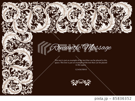 Decorative flowers and leaves in art nouveau style, vintage, old, retro style 85836352