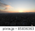 名古屋駅方面から見る名古屋の夕焼け　11月 85836363
