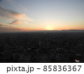 名古屋駅方面から見る名古屋の夕焼け　11月 85836367