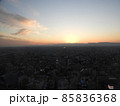 名古屋駅方面から見る名古屋の夕焼け　11月 85836368