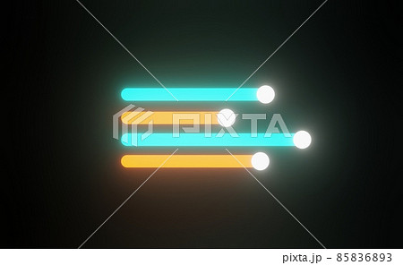 3d render of RGB neon light on darkness background. Abstract Laser lines show at night. Ultraviolet spectrum beam scene 85836893