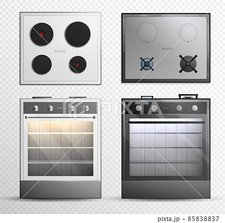 Gas Electric Cook Top Stove Icon Set 85838837