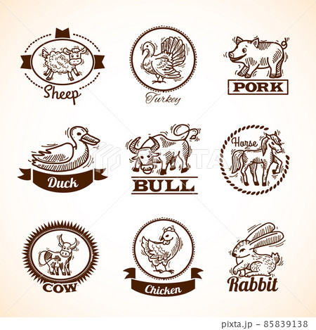 Farm Labels Set 85839138