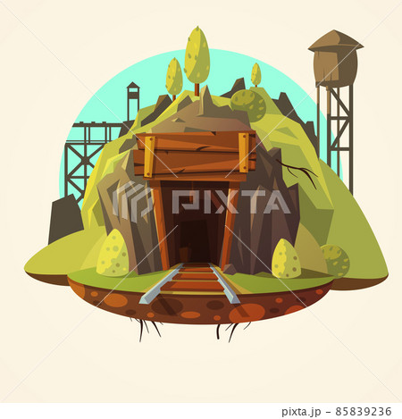 Mining cartoon illustration 85839236