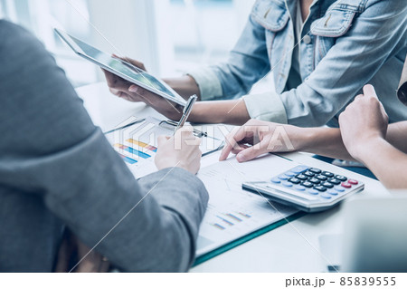 Business People Working Team in Office desk Together Business People Working Team in Office desk Together 85839555