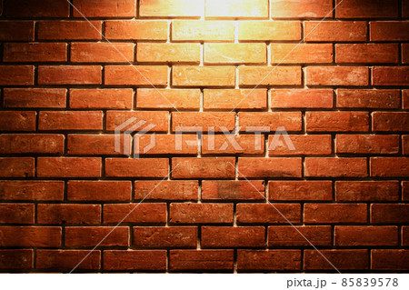 brick wall dark night street dim light from top for texture background 85839578