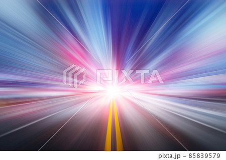 blur fast moving high speed road business perform concept 85839579