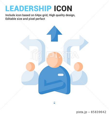 Leadership icon vector with flat color style isolated on white background. Vector illustration leader sign symbol icon concept for digital business, finance, industry, company, apps and all project Leadership icon vector with flat color style isolated on white background. Vector illustration leader sign symbol icon concept for digital business, finance, industry, company, apps and all project 85839642