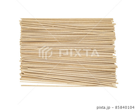 Buckwheat soba noodles isolated on white background Buckwheat soba noodles isolated on white background 85840104