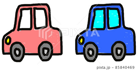 手描きで書かれたデフォルメした車の絵 85840469