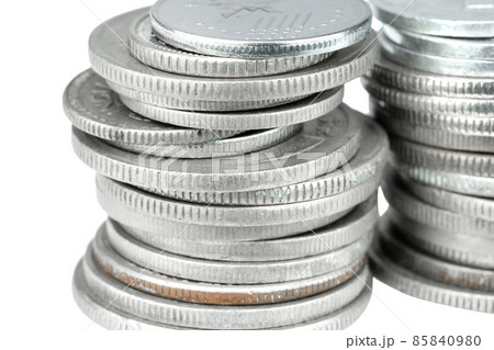 Stack of coin on white background , Concept for savings. 85840980
