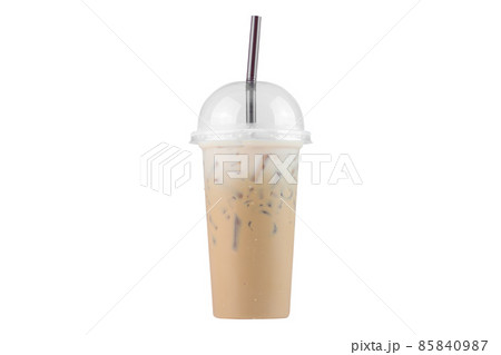 ice coffee isolated on white background - clipping paths ice coffee isolated on white background - clipping paths 85840987