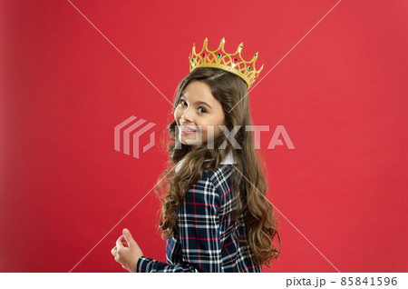 Childhood happiness. Happy little girl. Beauty and fashion 85841596
